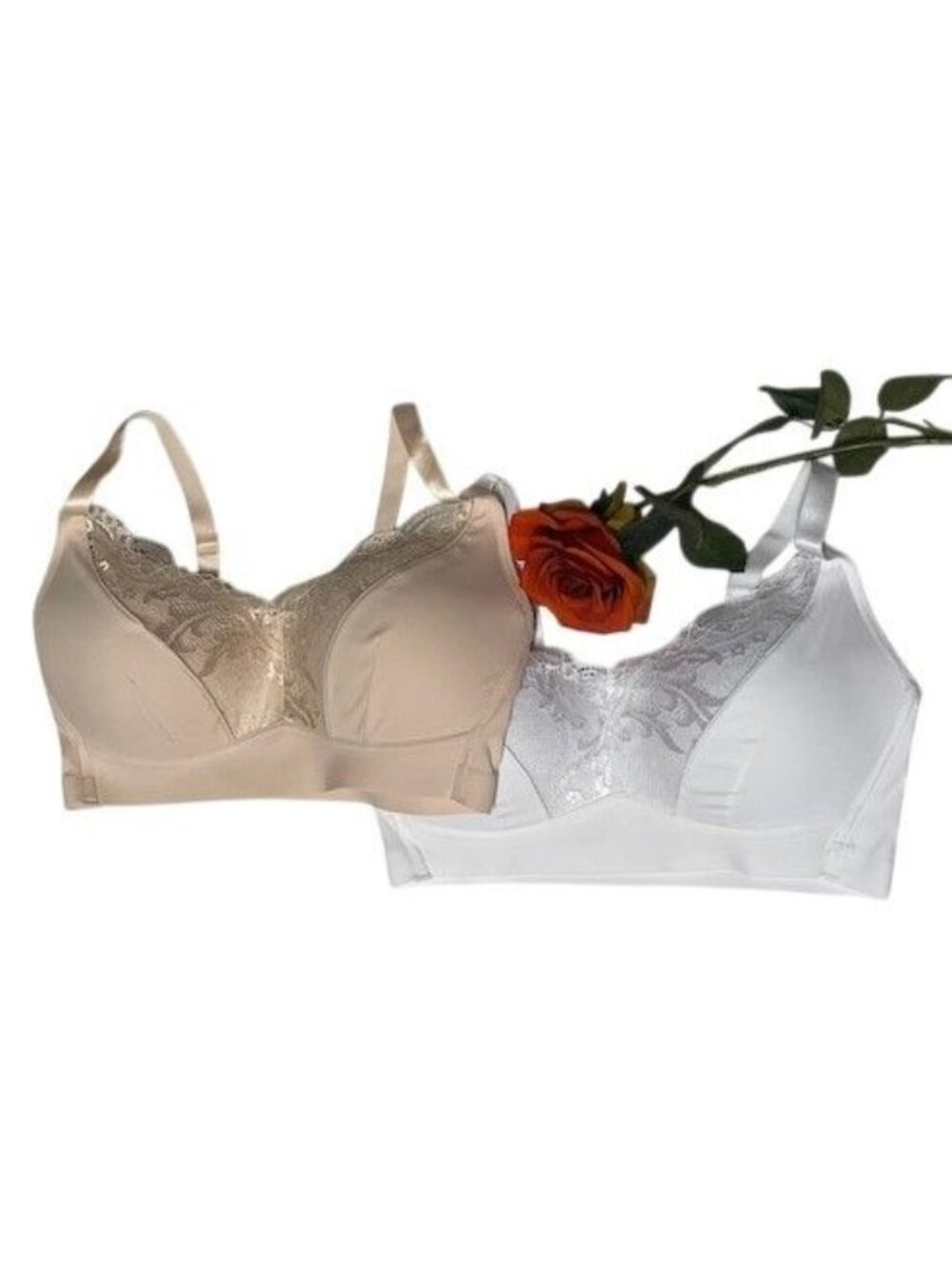 Rhonda Shear Molded Cup Lace Bra with Invisible Edge 2 Pack SMALL